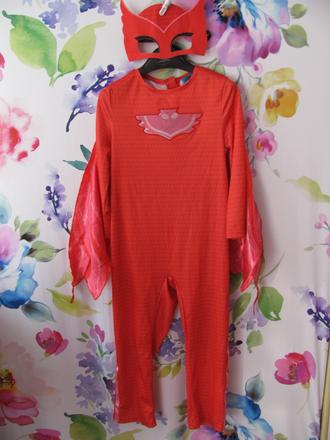 Kostým -3 dílný overal,plášť a škraboška pjmasks,