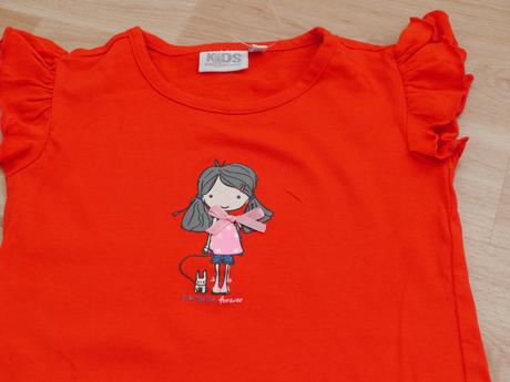 Cervene tricko s volanky a holcickou, kids,128