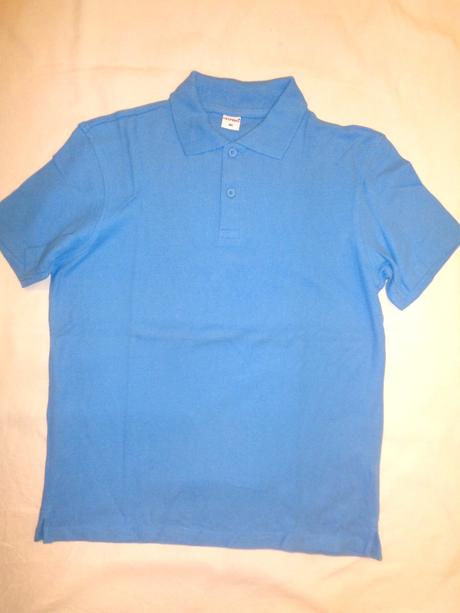 Krásné modré vroubkované tričko s límečkem, 164