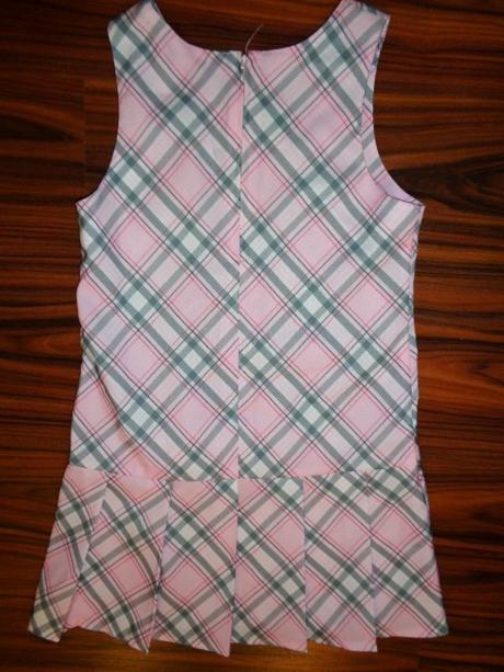 Luxusní růžovošedé káro šaty, c&a,140