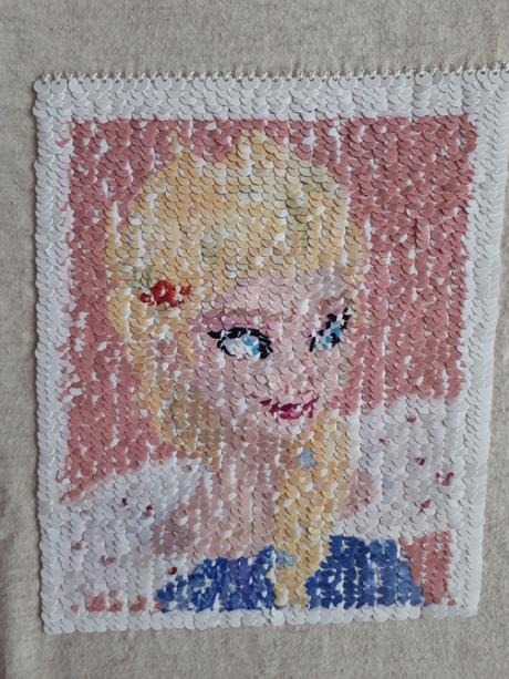 Měnící flitry tričko frozen, elsa - olaf, vel.128, disney,128