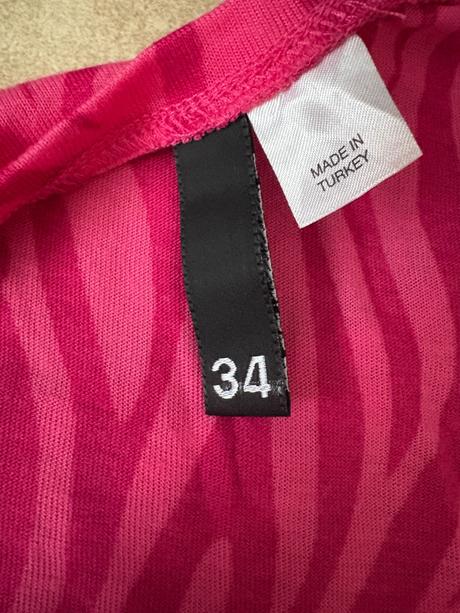 Růžový dlouhý kardigan + dlouhé tričko, h&m,34