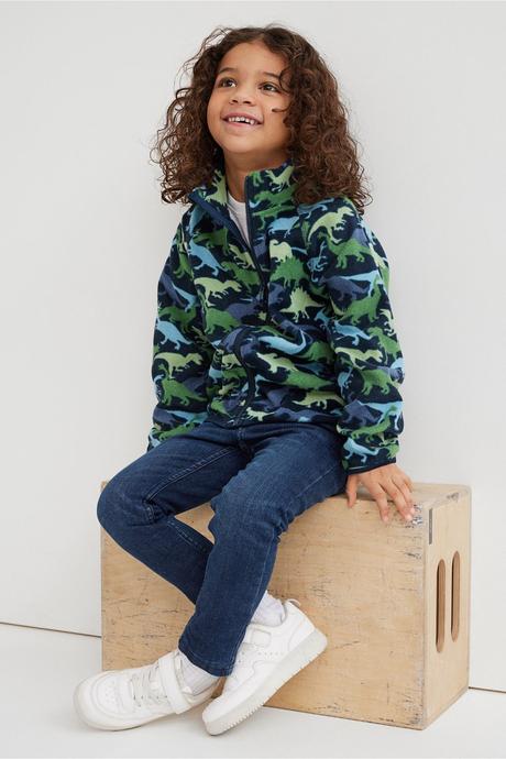 Fleecová dinosauří mikina h&m vel. 134/140, h&m,134 / 140