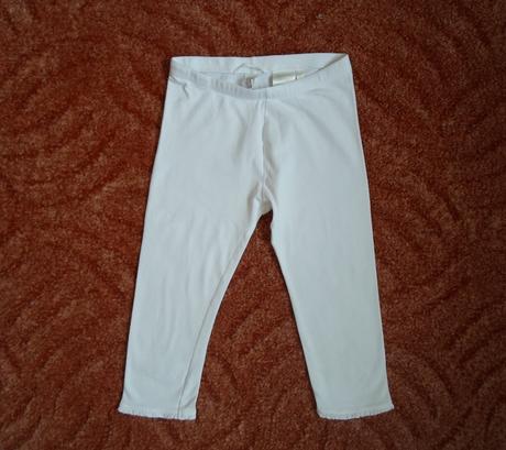 Bílé legíny legínky s krajkou, h&m,122
