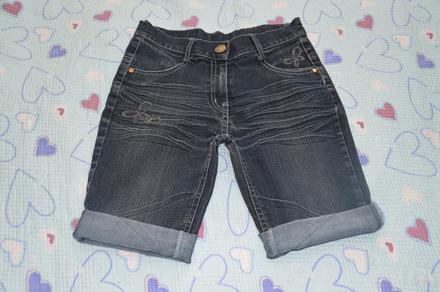 134 149 džínové elastické kraťasy šortky, 134