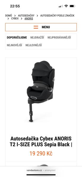 Zkušenosti s autosedačkou Cybex Anoris T2 i-Size Plus?