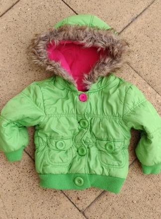 Zimní bunda / bundička na knoflíky s kožešinkou, 80