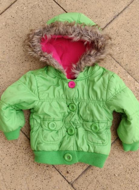 Zimní bunda / bundička na knoflíky s kožešinkou, 80