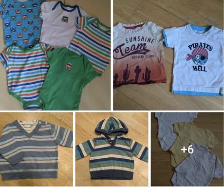 Balík oblečení vel 3-6m- 10kc/ks, 68–80