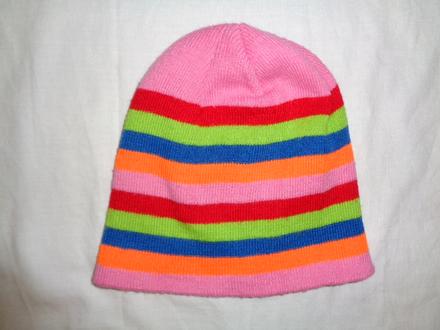 Barevná pruhovaná dvouvrstvá čepice 54/56, 122