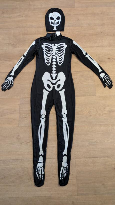 Ka447 karnevalový kostým kostra vel. 10 - 12 let,