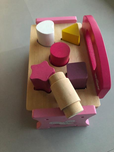 Dřevo růžová zatloukačka s myškou zn.woody, 