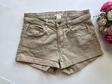 Kraťasy béžově denim- v.32 ( 10/12 let), h&m,32