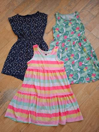3x šaty vel 134, setino,134