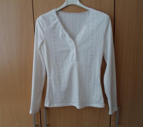 Bílé krémové krajkové tričko triko halenka, s