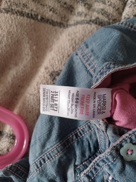 Džíny s laclem + pruhovaný svetr 68/74, next,68