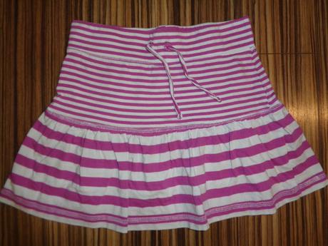 Luxusní bílofialová pruhovaná sukně, 152