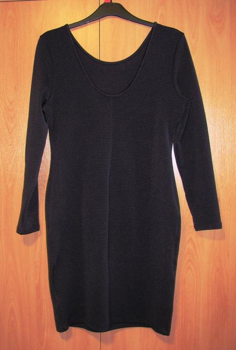Černé žebrované šaty, h&m,l