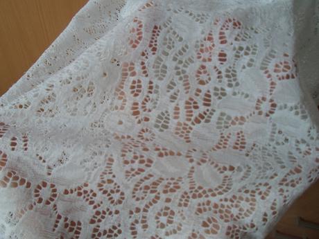 Bílé krémové krajkové šaty šatičky, h&m,146