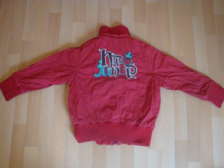Bunda zimní pro holky - červená, vel. 140, 140
