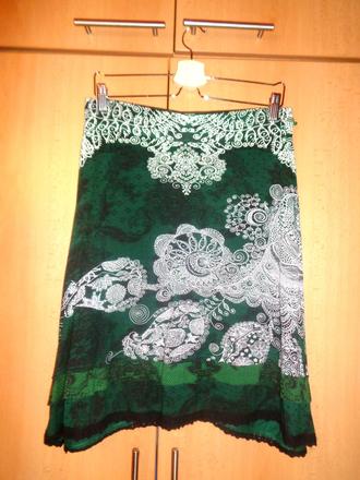 Lahvově zelená bavlněná sukně desigual, desigual,l