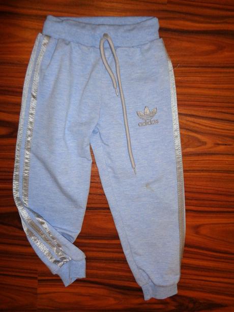 Modrostříbrné tepláky adidas 110/116, adidas,110