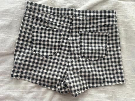 Kostkované elastické kraťasy vel. 46, denim co,46