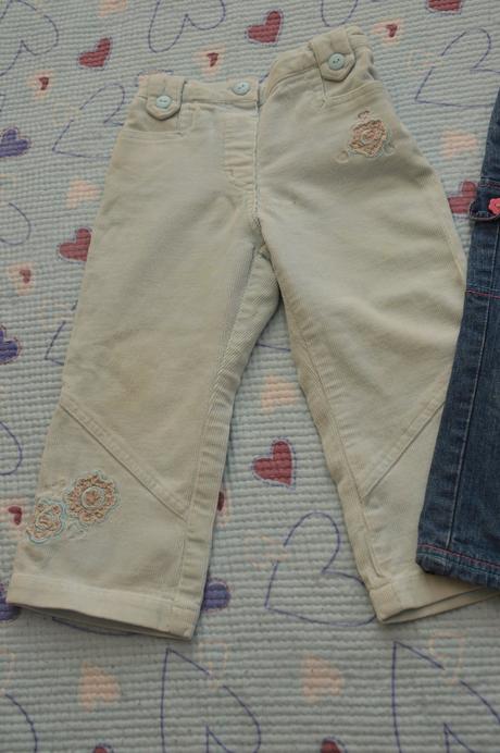 Modré manžestrové kalhoty s výšivkami, early days, early days,92