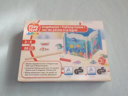 Playtive dřevěná motorická hra chytání ryb, 