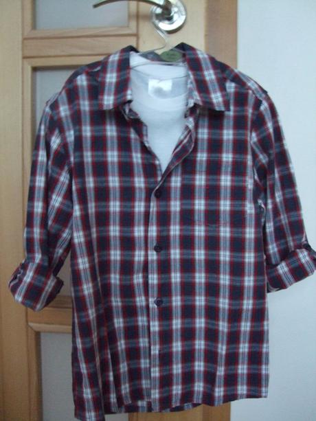 Modro-červeno-biela károvaná košeľa, f&f,128