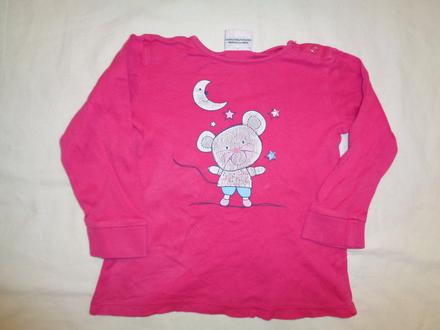 Sytě růžové tričko s myškou, topomini,104