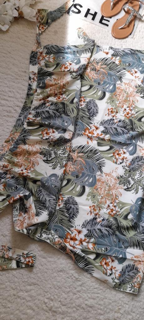 Shein tropický plážový set top s maxi sukní, l