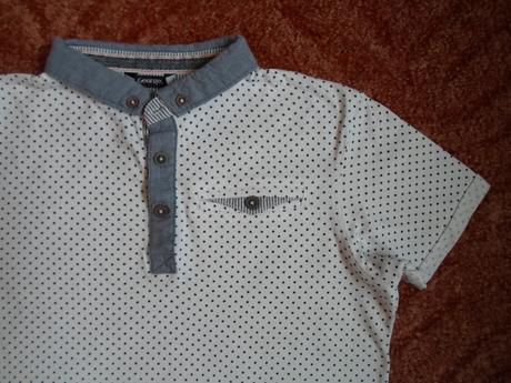 Bílé tričko triko s límečkem polo, george,140