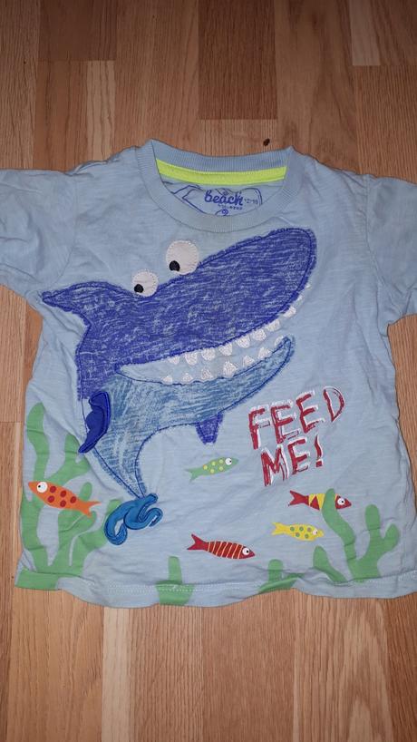 Modré tričko se žralokem vel. 86, debenhams,86