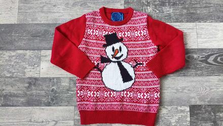 Svetr sněhulák vánoční vel.122-128, 122