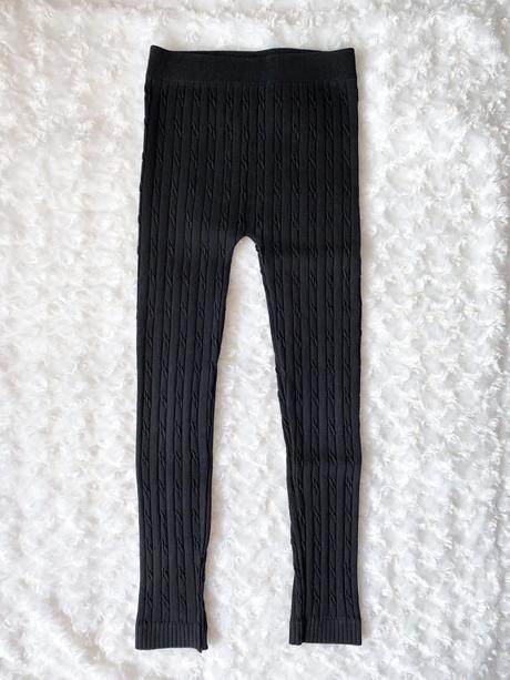 Černé úpletové legíny/kamše okay, okay,116