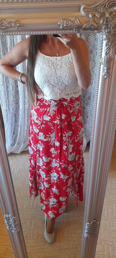 Amisu květovaná viskózová dlouhá sukně, amisu,38