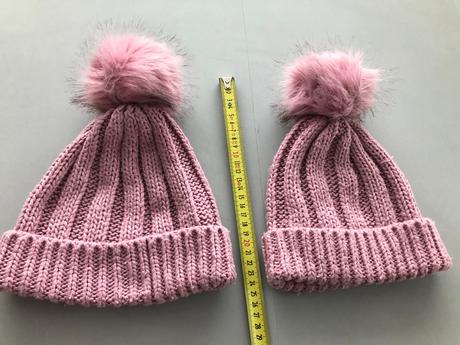 2růžové kulichy bambule next 5-6+11-13let sourozen, next,110