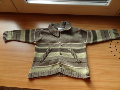 Vel.74, vel.6-9měs., dětský pletený khaki svetr, 74