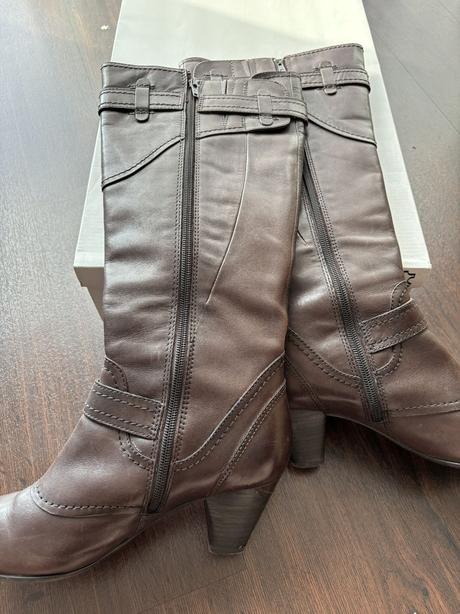 Kožené kozačky janetd 41, deichmann,41