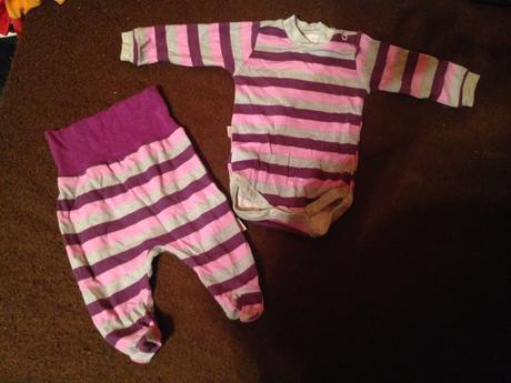 Dívčí souprava - body a tepláčky proužky, 62