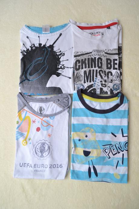 4x bavlněné tričko 134/140 - cena za vše, 134