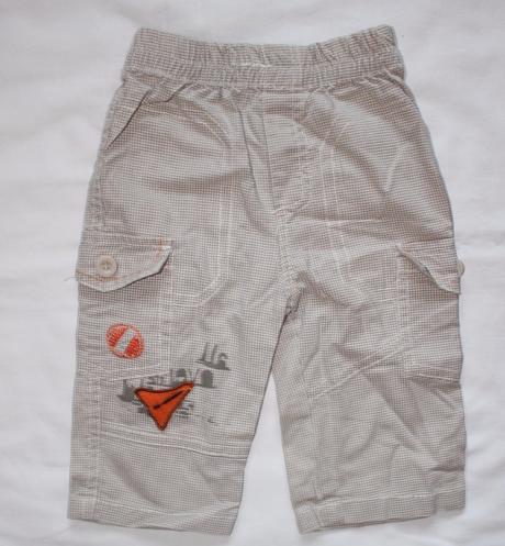 Ao35. plátěné kalhoty 6 měsíců, 68