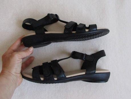 Dámské letní sandály černé kožené 40, 40