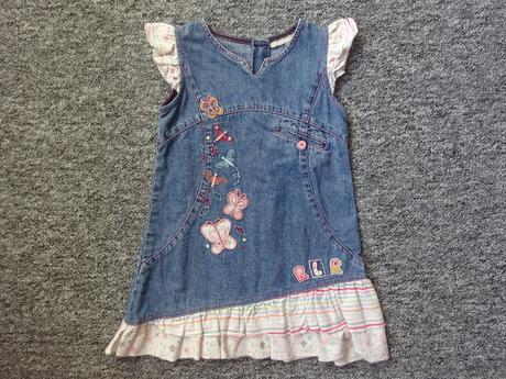 Džínové šaty s látkovým volánkem, vel. 92, debenhams,92