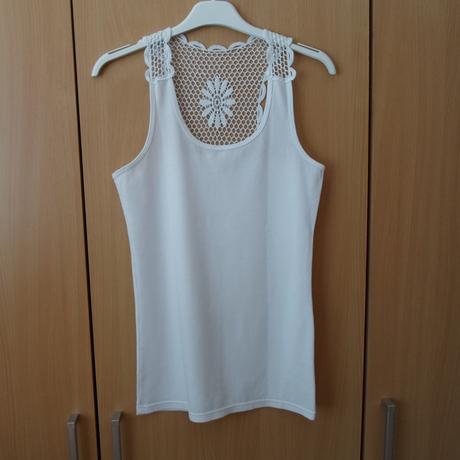 Bílé tričko tílko top s krajkou, s