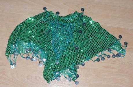 Zelená sukně na orientální břišní tanec, 