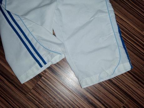 Luxusní bílé 3/4 šusťákové kalhoty, 140