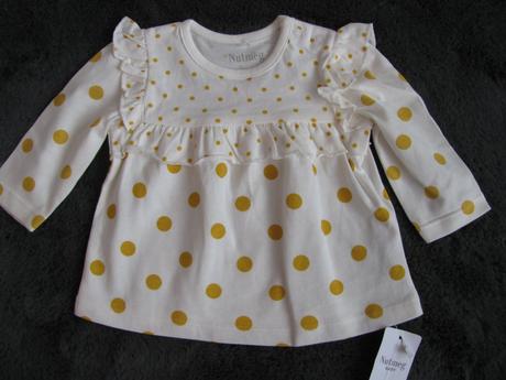 Krásná dívčí tunika s puntíky v.0-3 měs., nutmeg,62