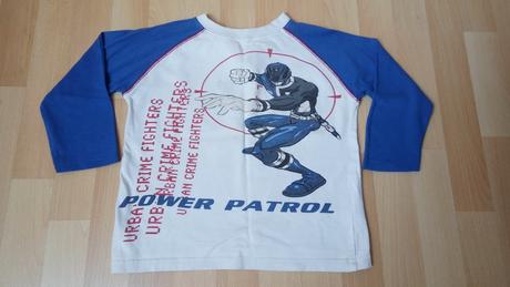 Triko s dlouhým rukávem - modro-bílé, vel. 110, 110